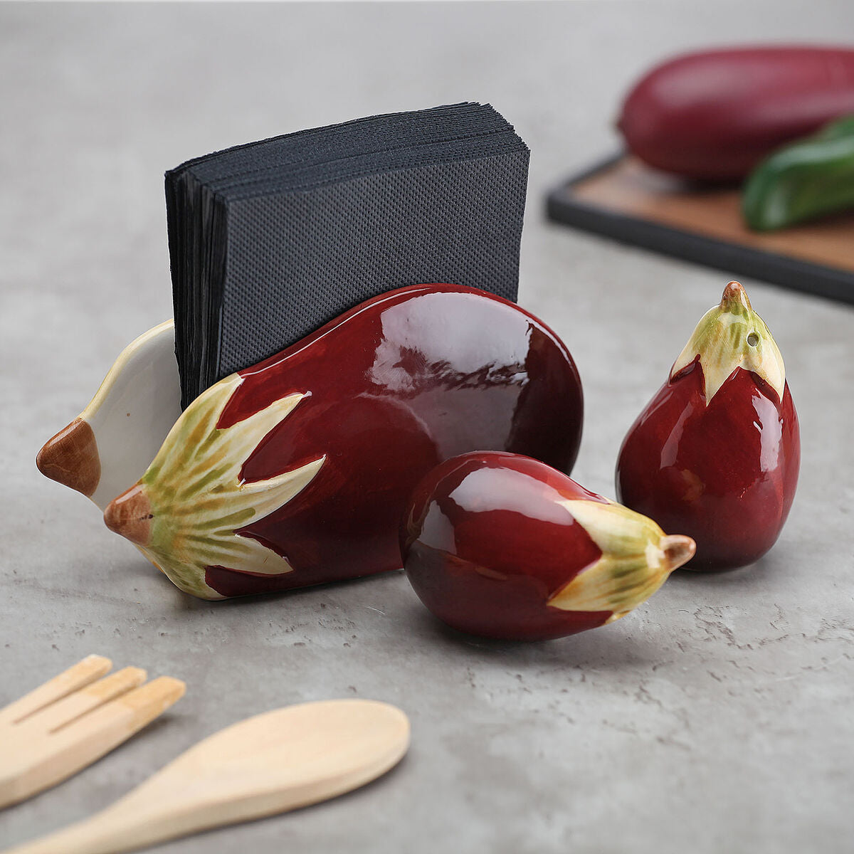 Suola- ja pippurisirottimet keramiikka, munakoiso 8,5×5,3×5,1 cm keittiöön