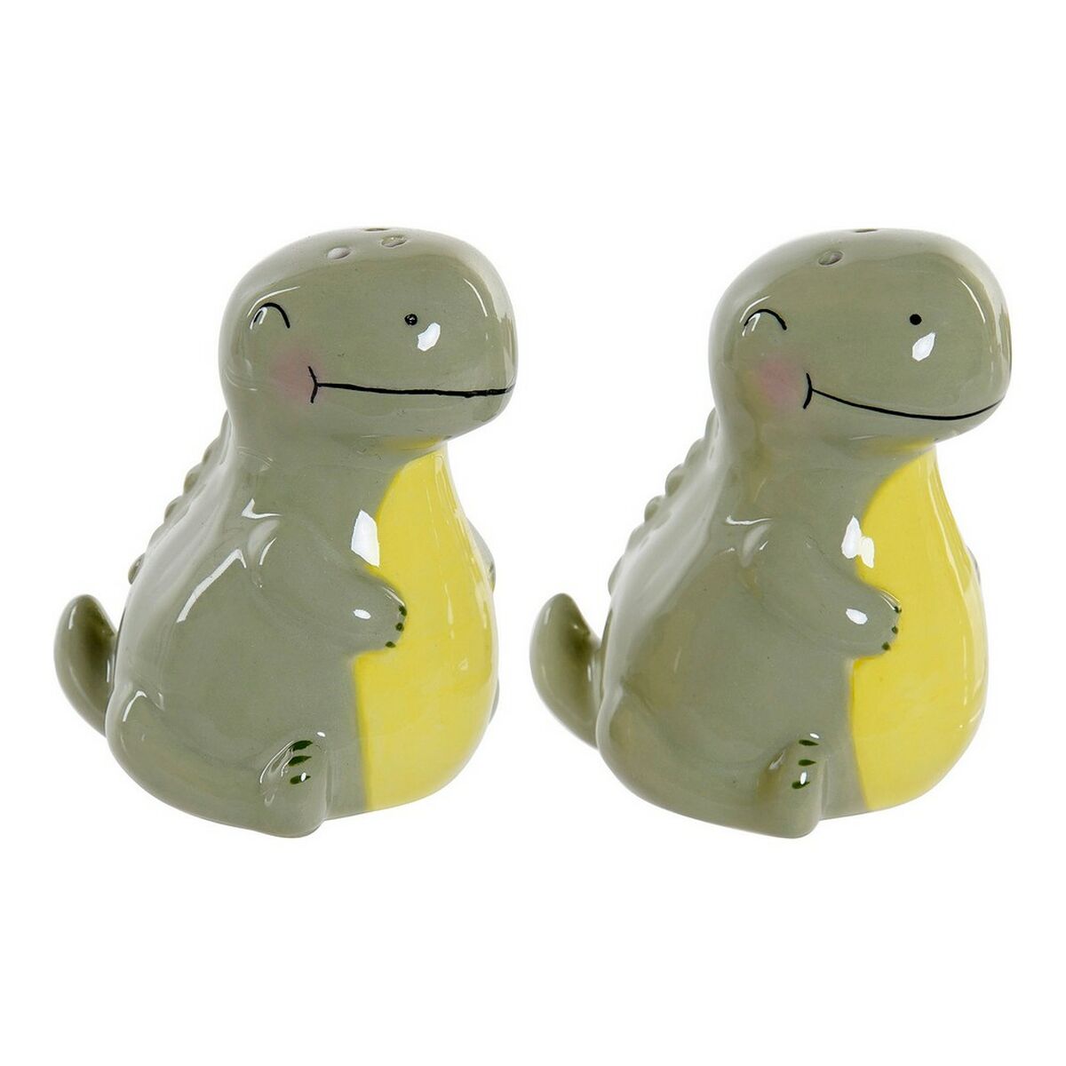 Suolasirotin kannellinen 2 kpl, dinosaurus, dolomiitti 6,6 x 7 x 7,7 cm vihreä