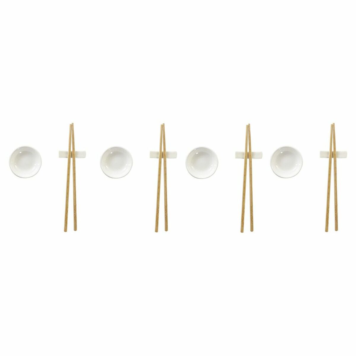 Sushisetti keramiikka & bambu 12 osaa, valkoinen 27,3×20,3×2,5 cm