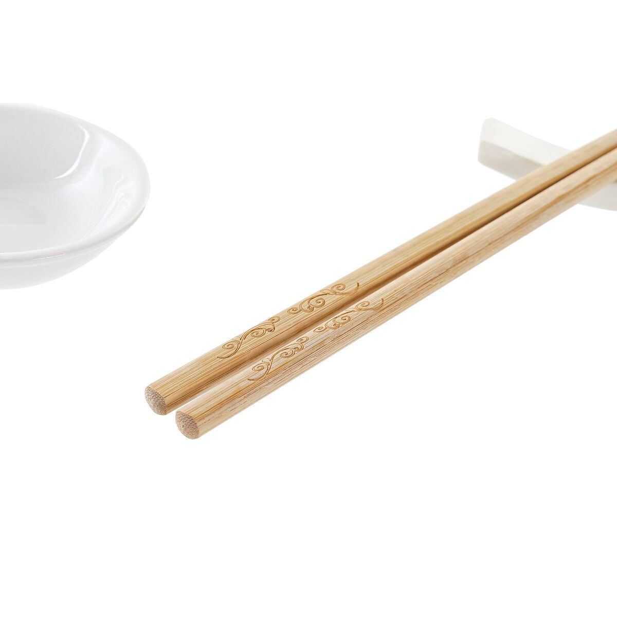 Sushisetti keramiikka & bambu 12 osaa, valkoinen 27,3×20,3×2,5 cm