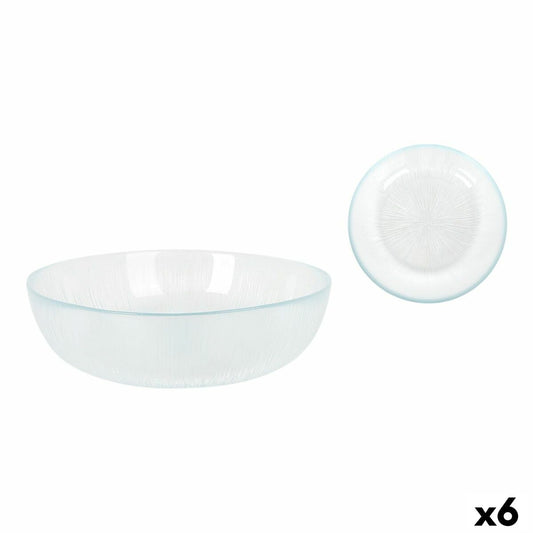 Syvä lautanen Ø 18 cm, lasia, 6 kpl – Venezia-kuvio, läpinäkyvä, ruokailuun