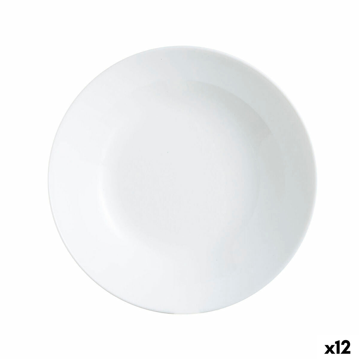 Syvä lautanen Ø 20 cm, valkoinen lasi, 12 kpl, astianpesukoneenkestävä, Luminarc
