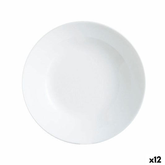 Syvä lautanen Ø 20 cm, valkoinen lasi, 12 kpl, astianpesukoneenkestävä, Luminarc