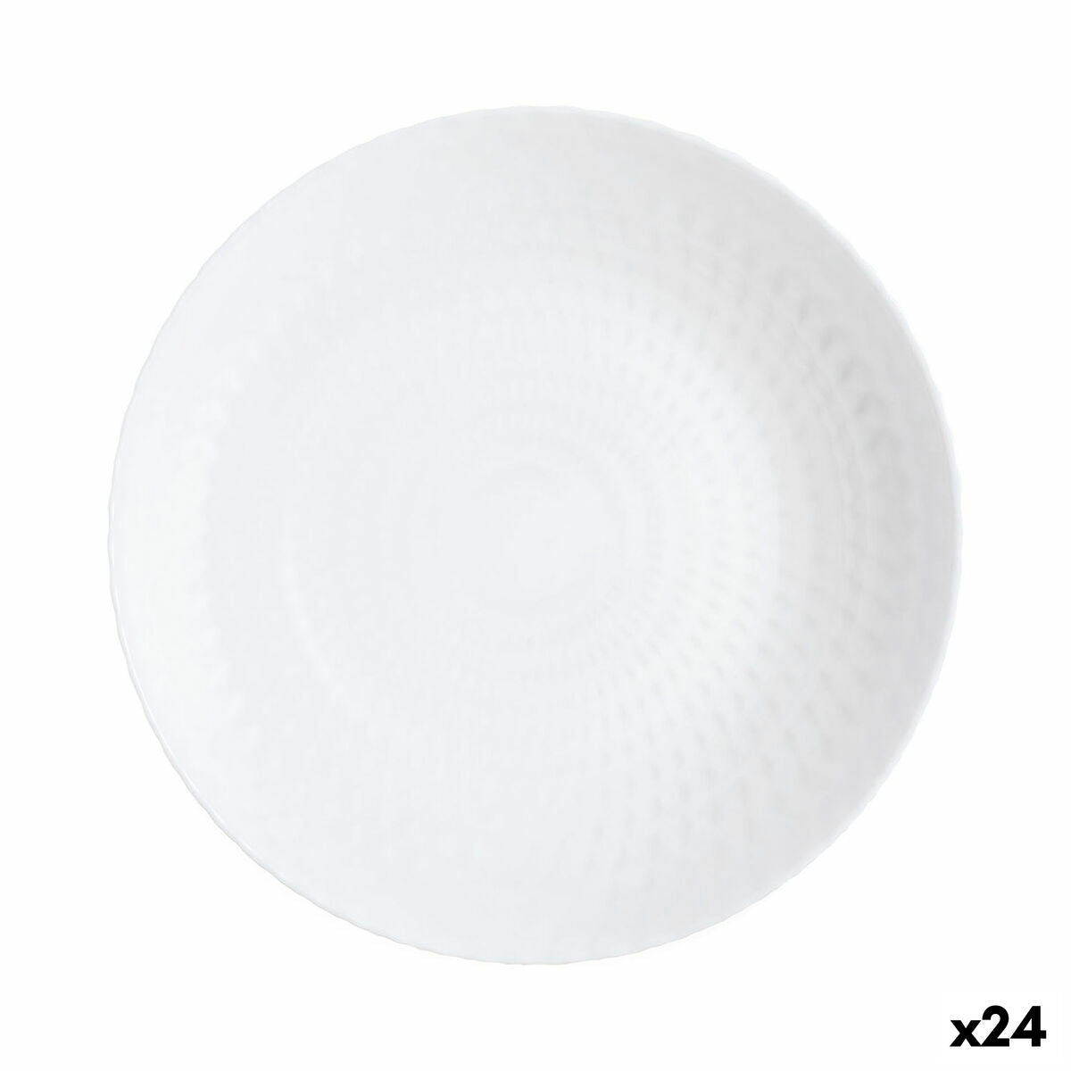 Syvä lautanen 20 cm lasi, valkoinen - 24 kpl
