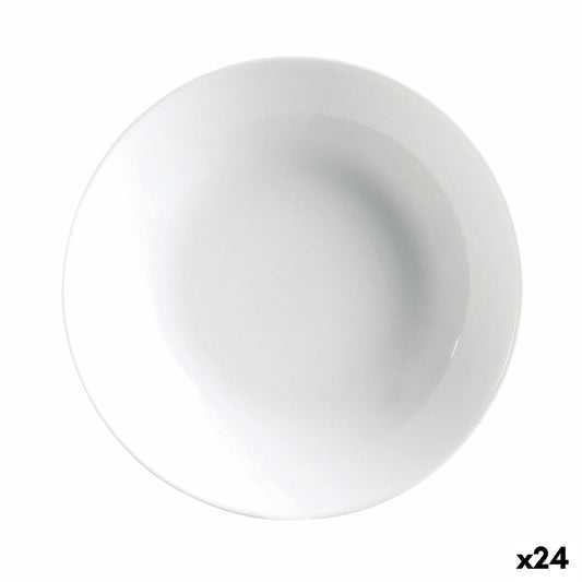 Syvä lautanen 20 cm lasi, valkoinen ruokailuun - 24 osaa astiasetti Luminarc