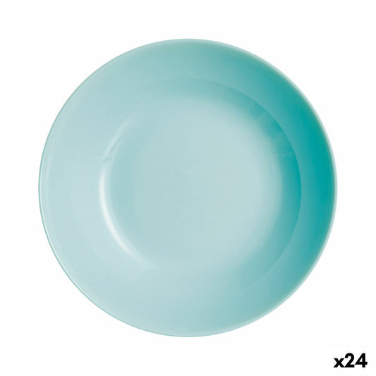 Syvä lautanen 20 cm turkoosi lasi, 24 kpl, astianpesukone- ja mikroaaltouuniin