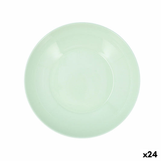 Syvä lautanen Ø 20 cm, vihreä lasi, 24 kpl setti, pinottava & mikroon sopiva