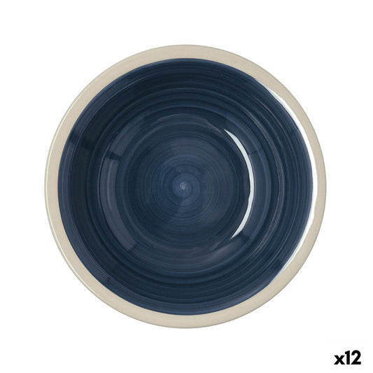 Syvä lautanen Ø 21,5 cm, keramiikka, 12 kpl – beige-reunainen, pinottava