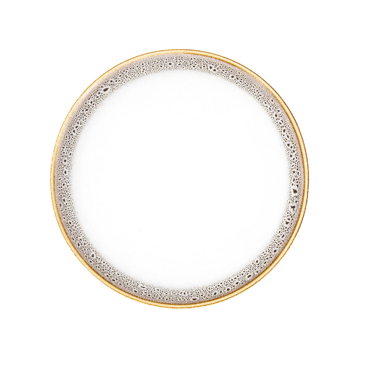 Syvä lautanen 21 cm, uuninkestävä keramiikka, beige pilkku-reunus, 6 kpl