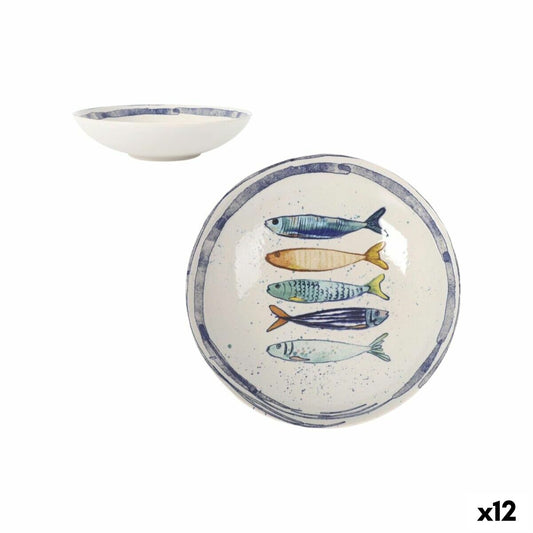 Syvä lautanen Ø 21 cm, keitto- & pastakulho, kalakuosi, 12 kpl