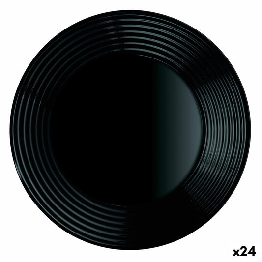 Syvä lautanen Ø 23,5 cm, musta lasi, 24 kpl - astianpesukoneen kestävä