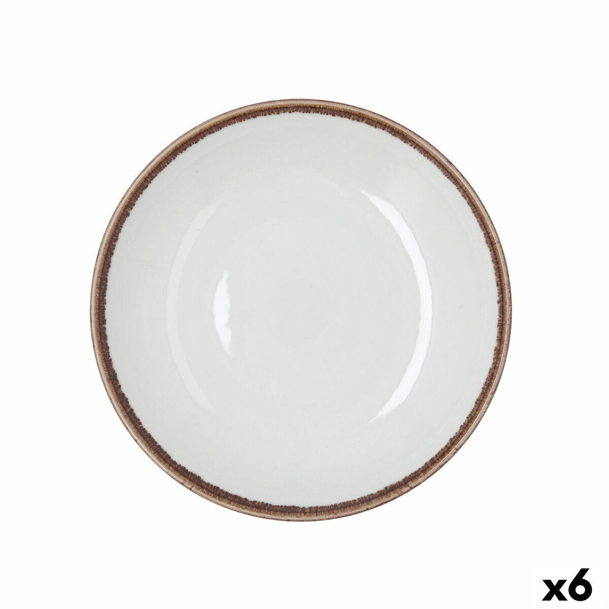 Syvä lautanen 23 cm, keramiikka valkoinen, kone- & mikroaaltouuniin sopiva, 6 kpl
