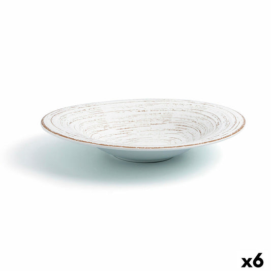 Syvä lautanen, tiskikoneen kestävä Ø 29 cm keramiikka, kaksivärinen 6-osainen