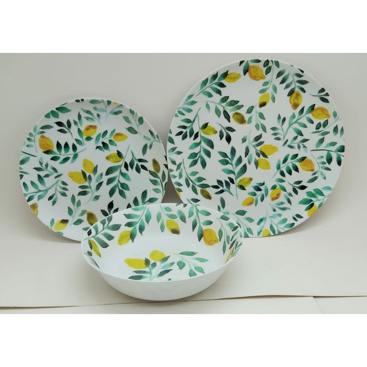 Syvä lautanen melamiini 21 x 5,3 cm, sitruuna, matt, ruokailuun, 24 kpl