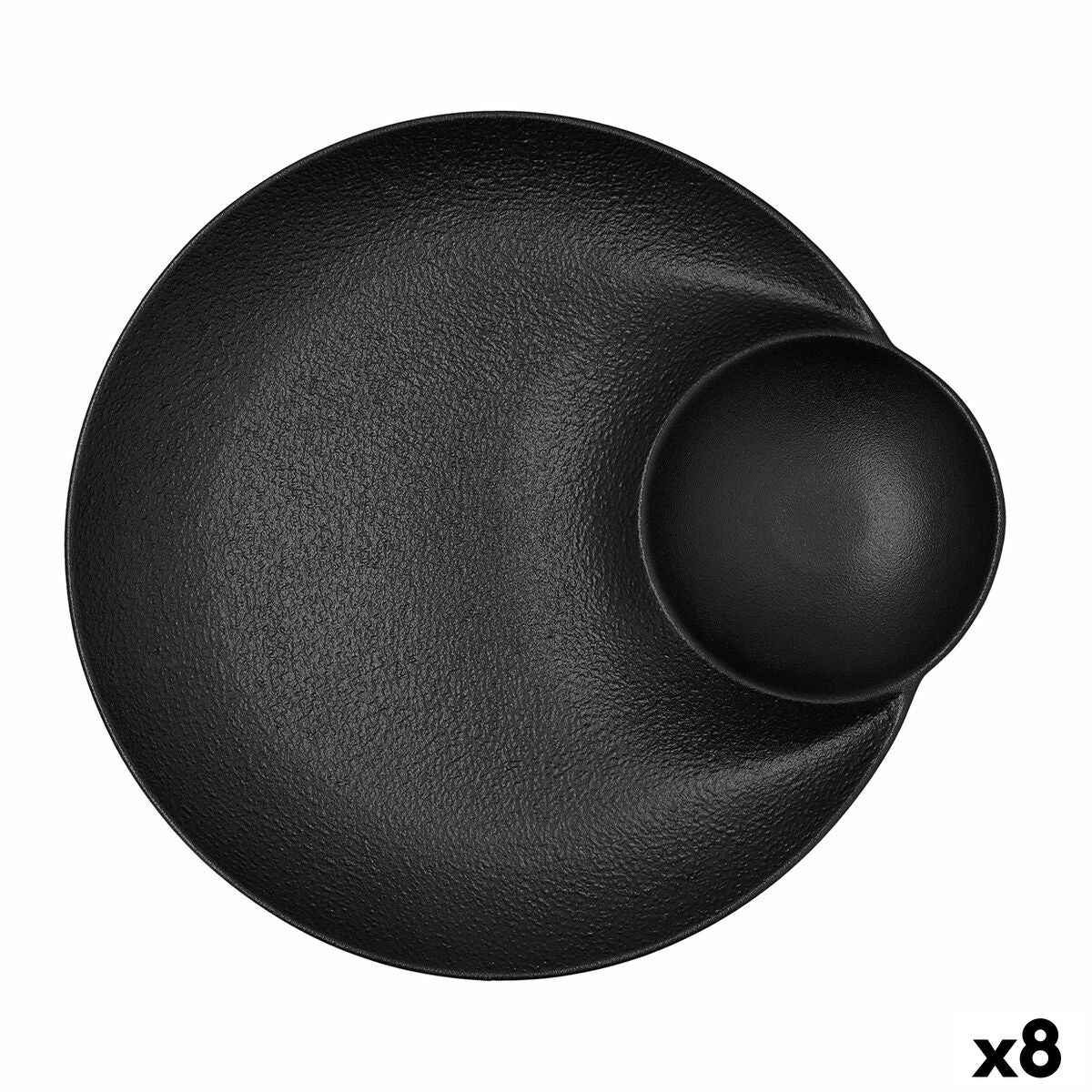 Syvä lautanen musta keraaminen 27,5 x 25,7 x 3,6 cm, 8 kpl, mikro & tiskikone