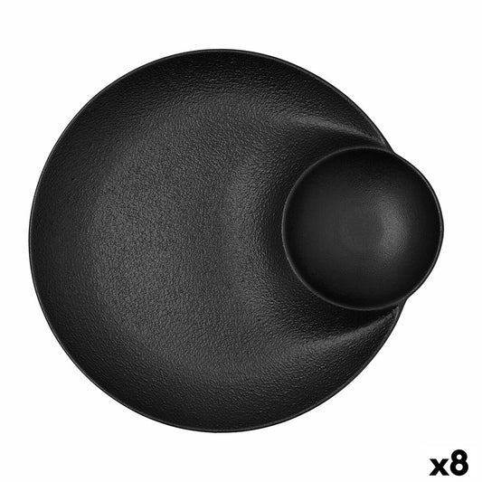 Syvä lautanen musta keraaminen 27,5 x 25,7 x 3,6 cm, 8 kpl, mikro & tiskikone