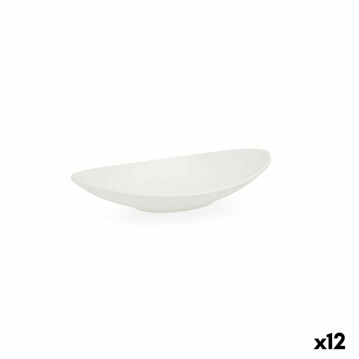Syvä lautanen muovia, 12 kpl – tiskikoneen kestävä, 18×10,5×3 cm, valkoinen