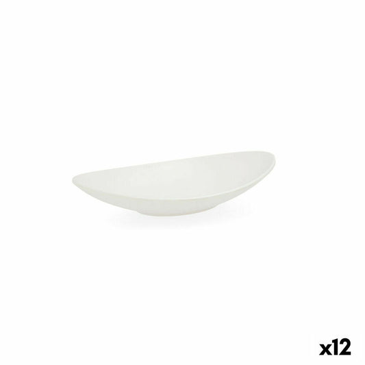 Syvä lautanen muovia, 12 kpl – tiskikoneen kestävä, 18×10,5×3 cm, valkoinen