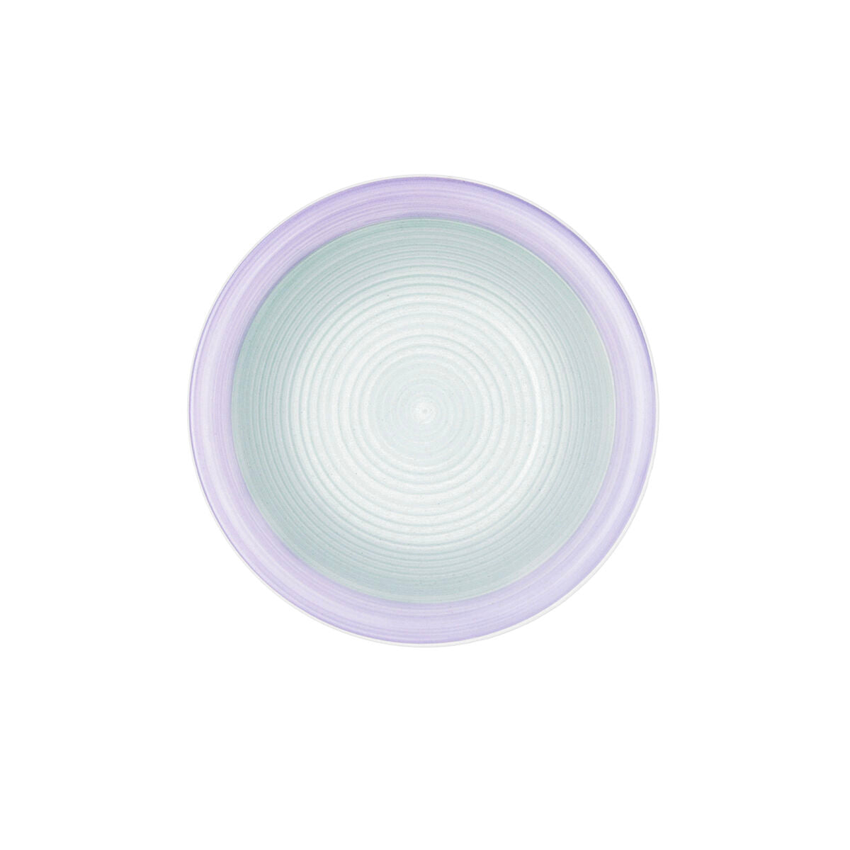 Syvät lautaset 21,5 cm keraaminen, vihreä & purppura, käsinmaalattu, 12 kpl
