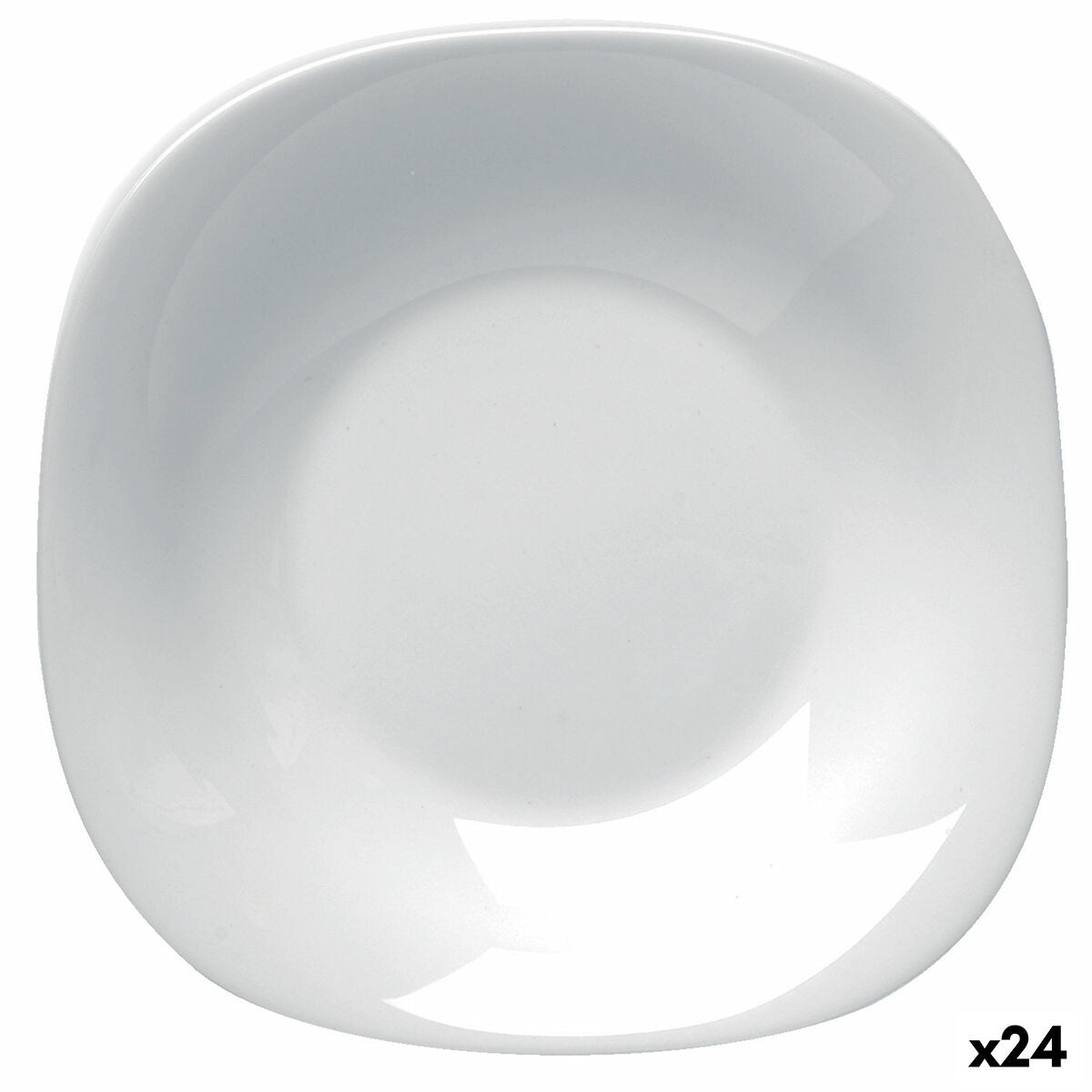 Syvät lautaset 23 cm, 24 kpl setti, kirkas lasi Parma-malli Bormioli Rocco