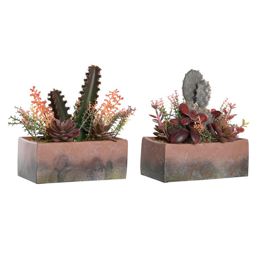 Tekokaktus 2 kpl, pinkki & oranssi 19 x 9 x 22 cm EVA-kumi - koristekasvi