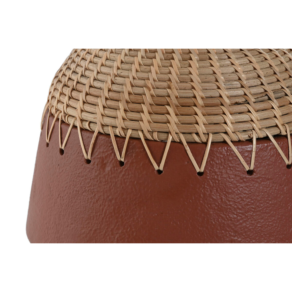 Terrakotta-maljakko 24×24×35 cm, rattan-koriste, luonnonväri sisustusmaljakko