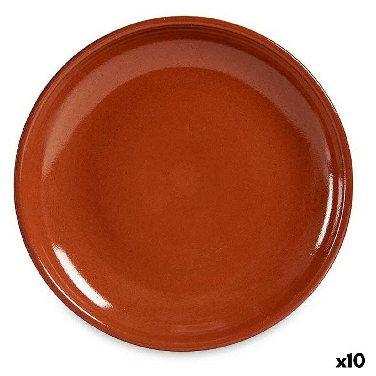 Terrakottalautanen 23 cm, poltettu savi, matala lihalautanen 10 kpl keittiöön