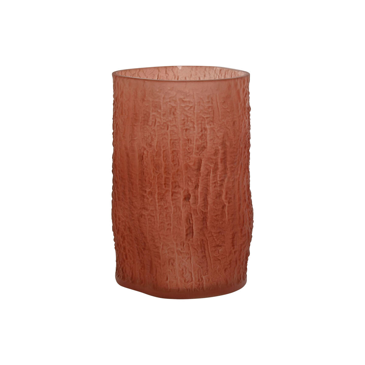Terrakottamaljakko 14 x 14 x 21 cm, mattapintainen kristallilasi moderni