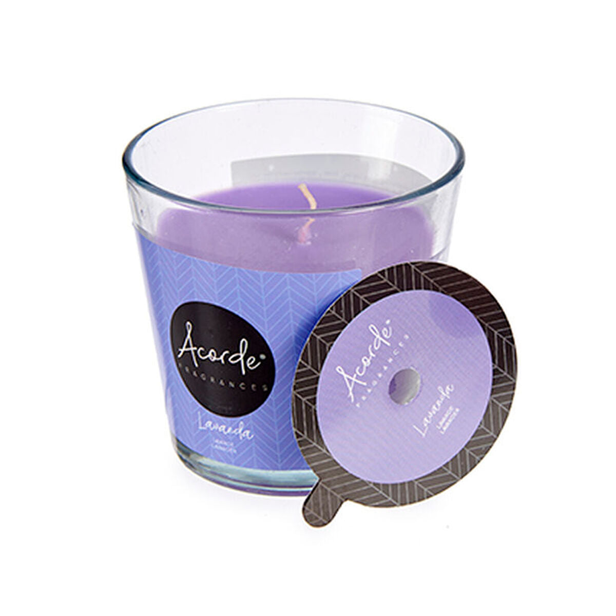 Tuoksukynttilä laventeli 120 g violetti lasipurkissa, 28 h paloaika, 12 kpl