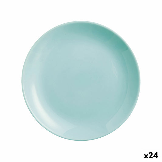 Jälkiruokalautanen turkoosi 19 cm, lasia, kone- ja mikroaaltouuniin, 24 osaa