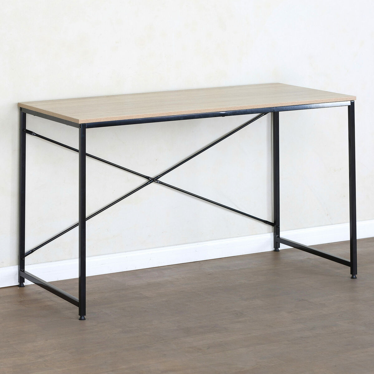 Työpöytä 120 x 71 x 60 cm teräsrunko, melamiinipinta minimalistinen kotitoimistoon