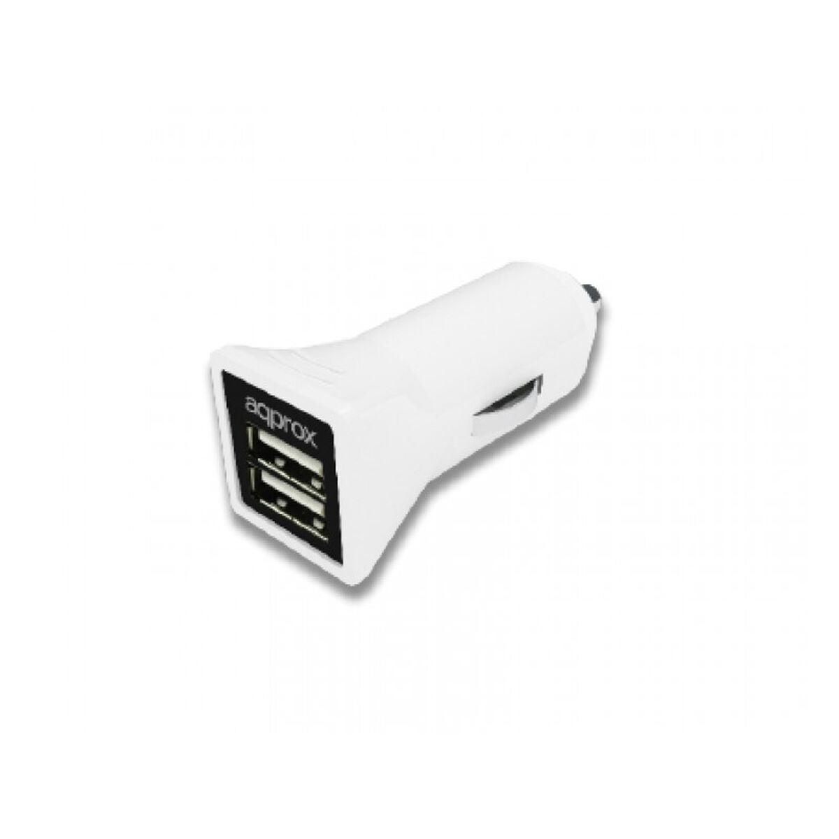USB-autolaturi 2-porttinen 3,1 A (5 V), valkoinen, pieni ja kompakti autoon