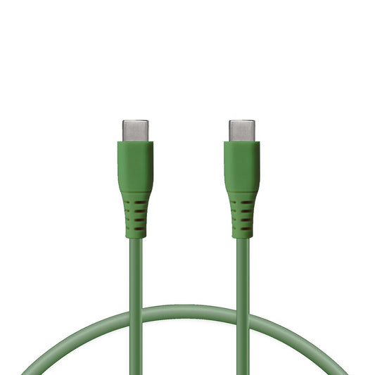 USB-C lataus- ja datakaapeli, nopea lataus, ergonominen liitin, 1 m, vihreä