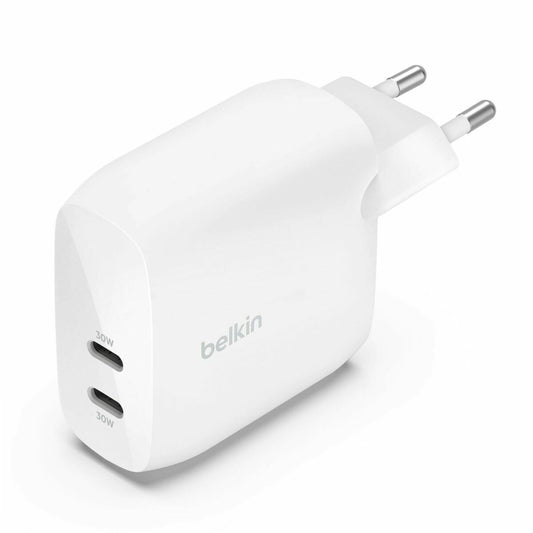 USB-C seinälaturi 60 W, 2-porttinen nopea lataus EU-pistokkeella Belkin