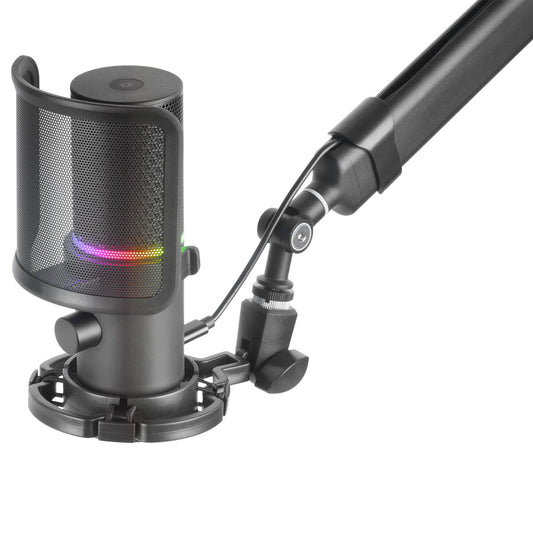 USB-mikrofoni kohinasuodatus, taustavalo, 2 m johto – striimaukseen & podcastiin