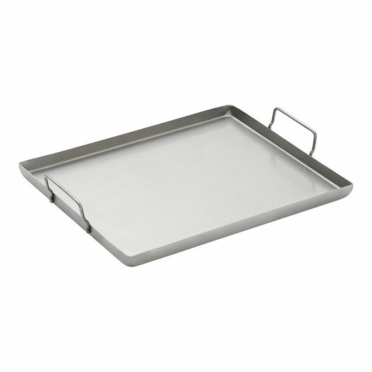 Uunipelti 40 x 40 cm teräs, kahvoilla - 2 cm reuna, sopii Fuego-uuneihin ja grilleihin