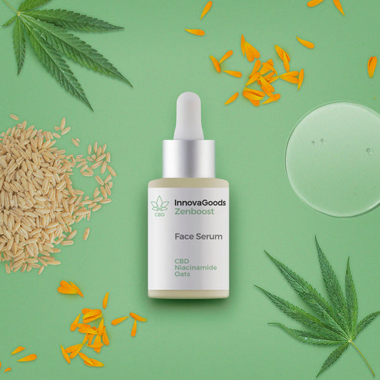 CBD kasvoseerumi, herkälle iholle 30 ml - niasiinihappo & hyaluronihappo, kaura – niasiinihappo hyaluronihappo – kuva 1