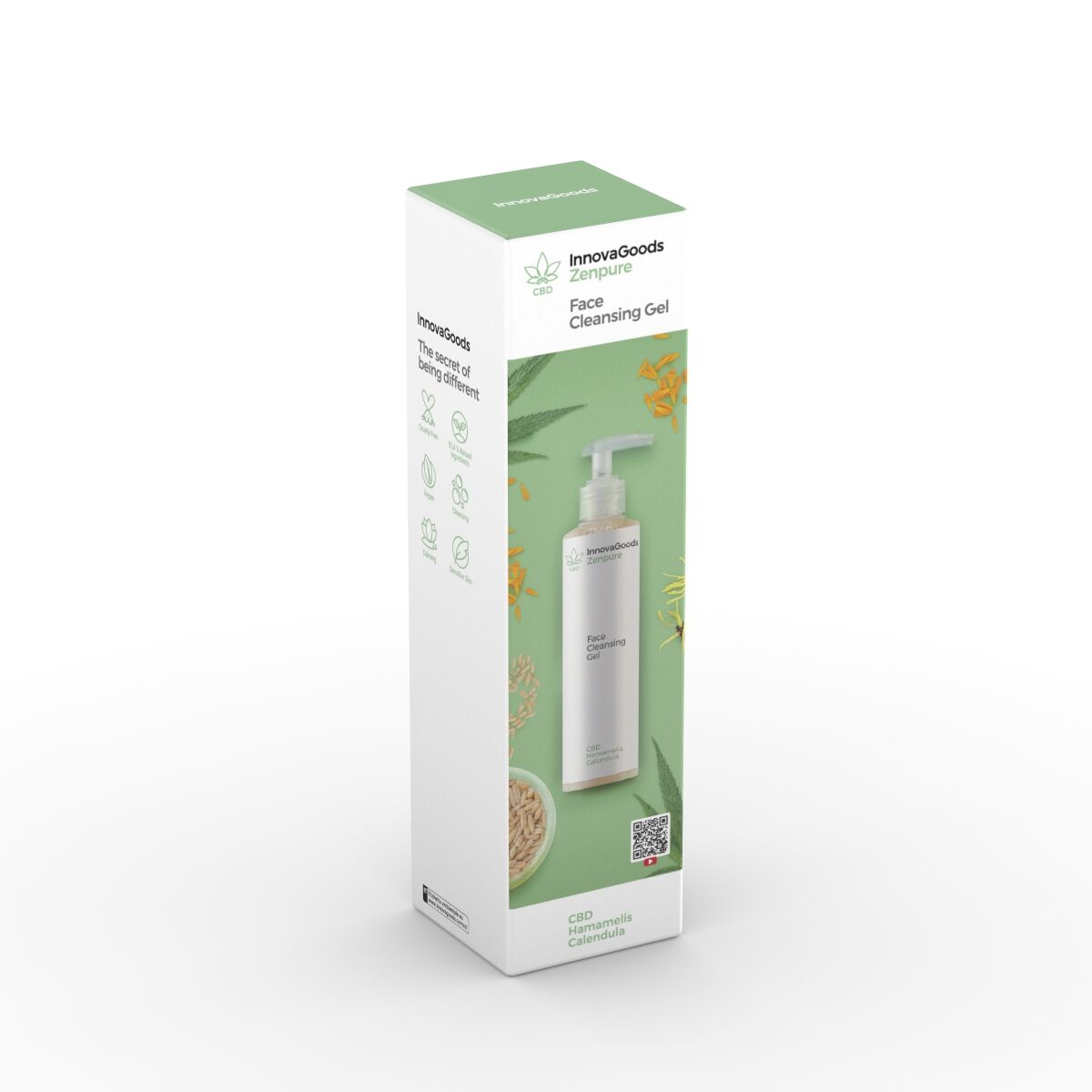 Kasvojen puhdistusgeeli CBD, rauhoittava & kosteuttava 200 ml, herkälle iholle – luonnolliset ainesosat vegaaninen – kuva 4