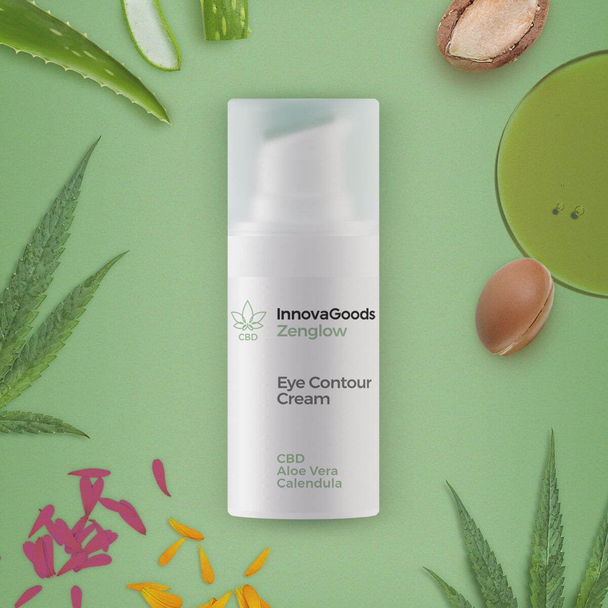 CBD silmänympärysvoide 15 ml, kirkastava & rauhoittava herkälle iholle – CBD-hoito THC-vapaa – kuva 1