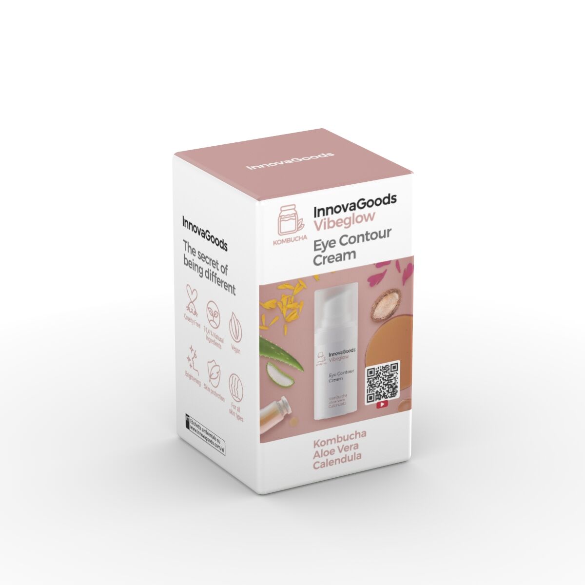 Silmänympärysvoide kirkastava 15 ml, kombucha & hyaluronihappo, vegaaninen – lahja naiselle kirkastava voide – kuva 2