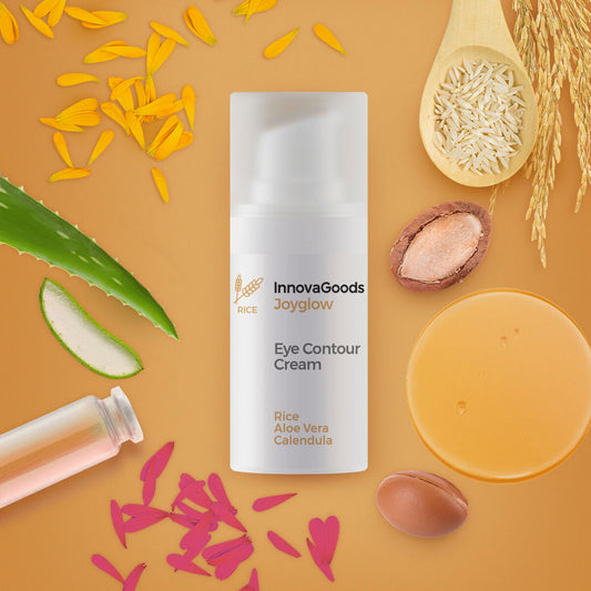 Silmänympärysvoide riisiuute & hyaluronihappo 15 ml, kirkastava, kosteuttava – hyaluronihappo arganöljy ja aloe – kuva 1
