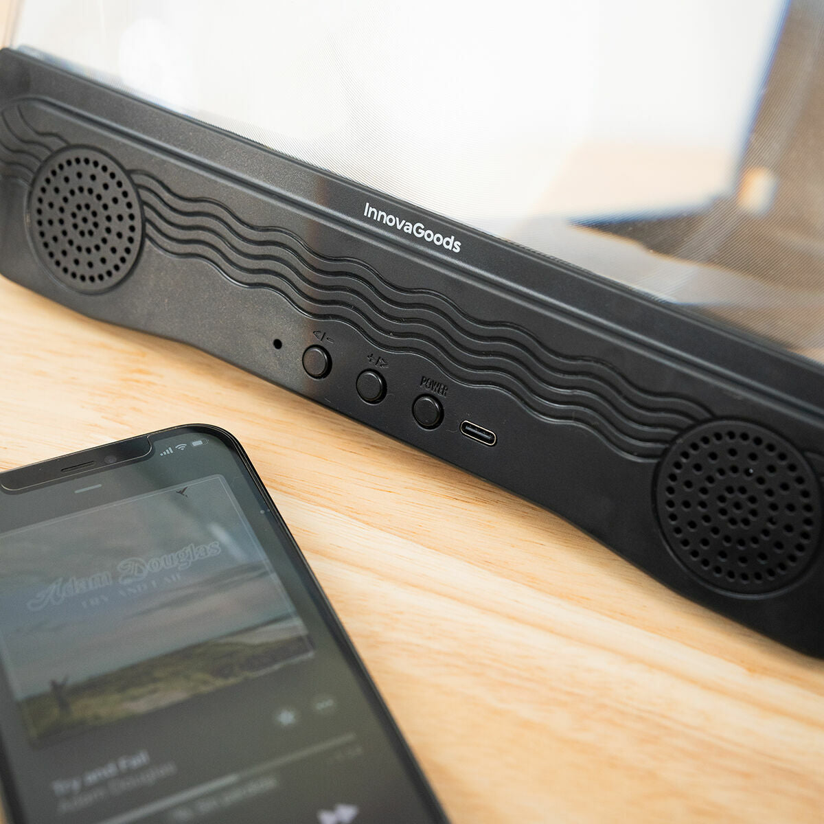 Puhelimen näytön suurennuslasi, ladattava Bluetooth-kaiutin, 12" x3 USB-C – taitettava puhelinteline puhelimen suurennusla…