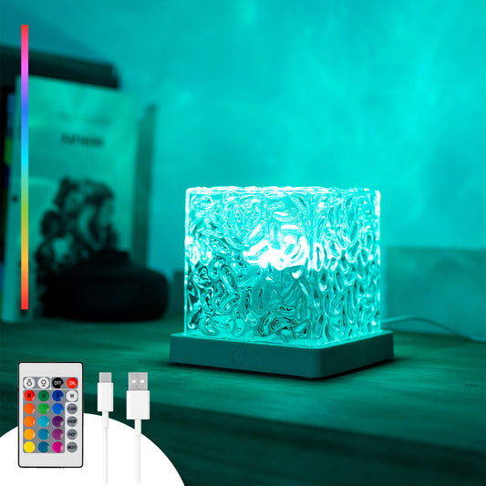 Revontuliprojektori kuutio, ladattava RGB, kaukosäädin & USB-C, makuuhuoneeseen – monivärinen valaistus revontuliprojektor…