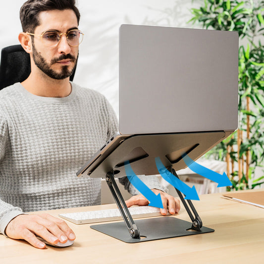 Kannettavan tietokoneen teline säädettävä & taitettava, 10–18" ergonominen – kompaktit mitat kannettavan tuki – kuva 1