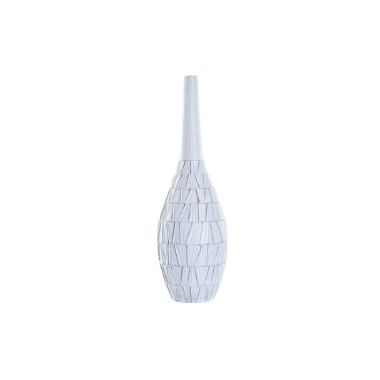 Valkoinen maljakko 60 cm, moderni hartsi - kapea koristemaljakko olohuoneeseen