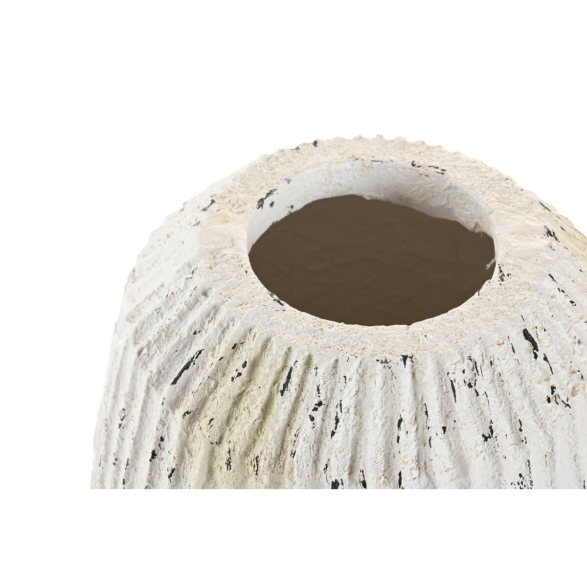 Maljakko valkoinen magnesium 28,5 x 28,5 x 32,5 cm, rouhea pinta sisustukseen