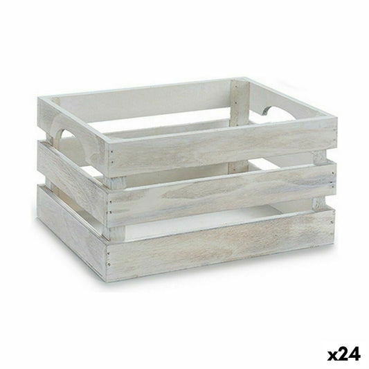 Valkoinen puulaatikko, koristeellinen säilytyslaatikko poppeli & haapa 26,2 x 13,2 x 15,8 cm, 24 kpl