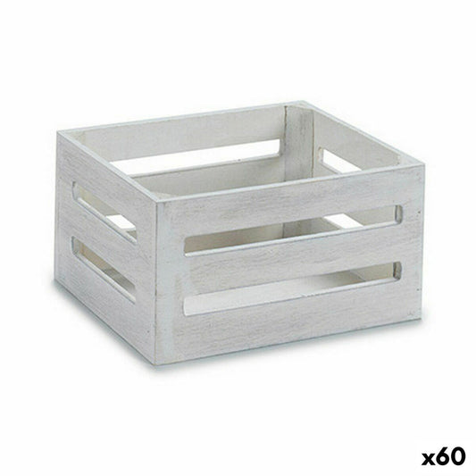 Valkoinen puulaatikko 16 x 8 x 11 cm, koriste- ja säilytyslaatikko, 60 kpl