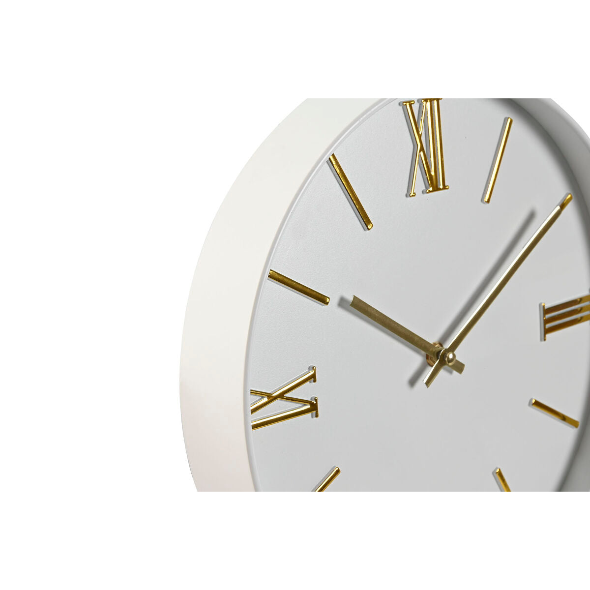 Seinäkello valkoinen kullatut numerot PVC 30 cm, paristokäyttöinen, 2 kpl
