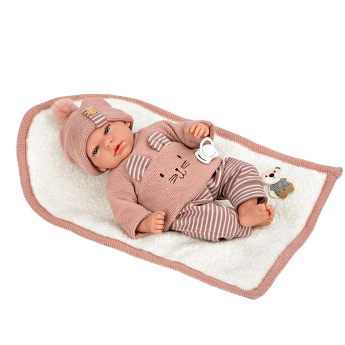 Vauvanukke 40 cm, realistinen pehmeä nukke mukana viltti, 3+ vuotta Arias